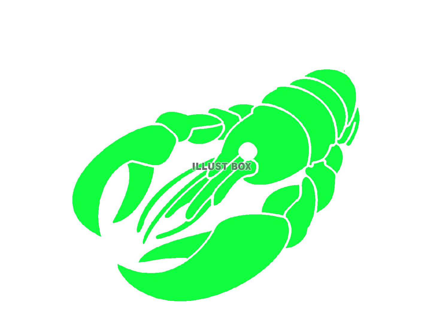 緑色のロブスターのシルエット