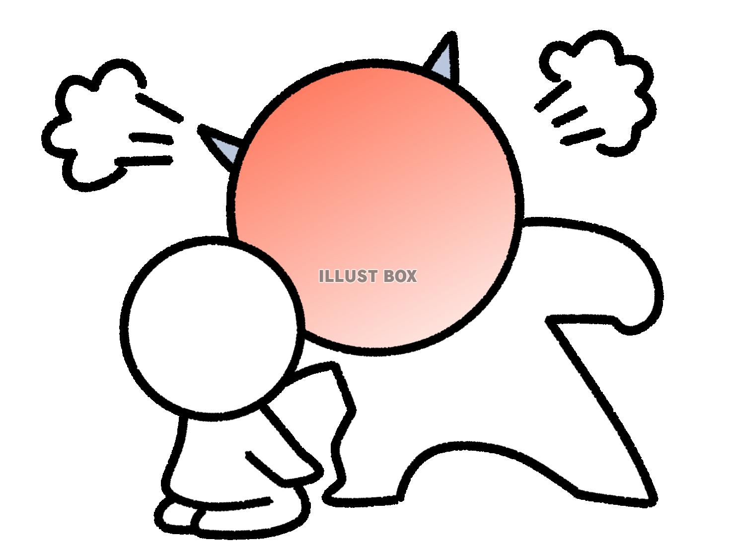 顔を赤くして怒る棒人間