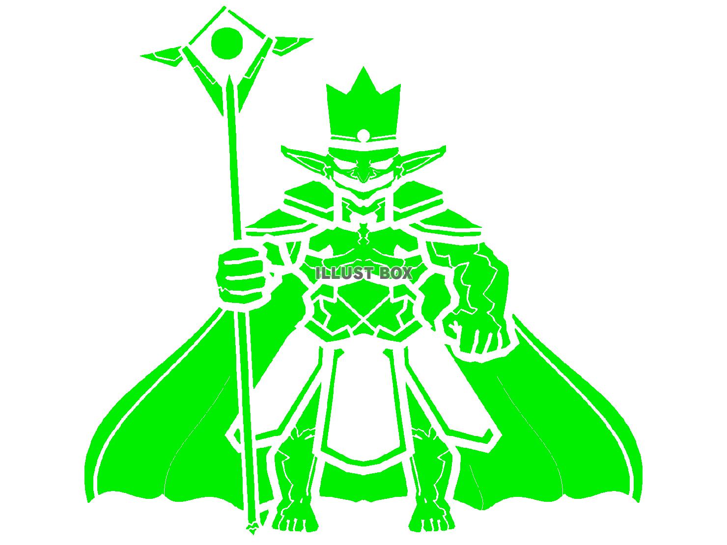 緑色のゴブリンの王のシルエット