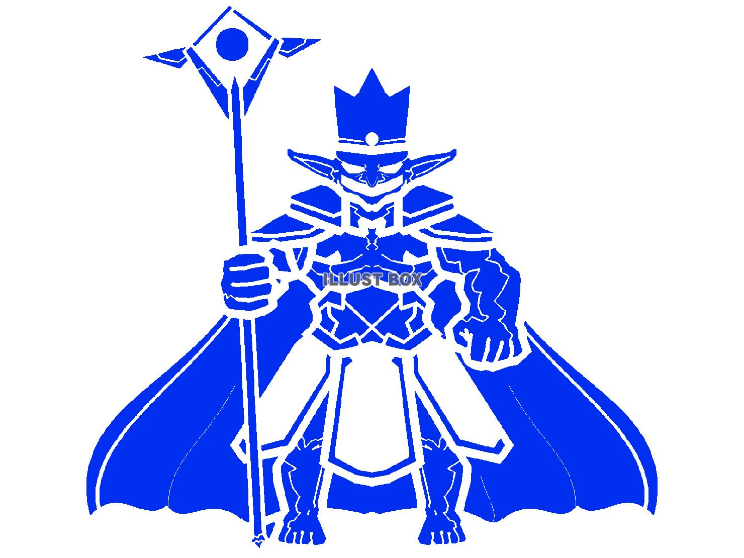 青色のゴブリンの王のシルエット