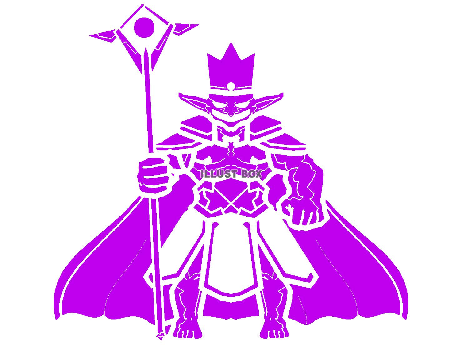 紫色のゴブリンの王のシルエット