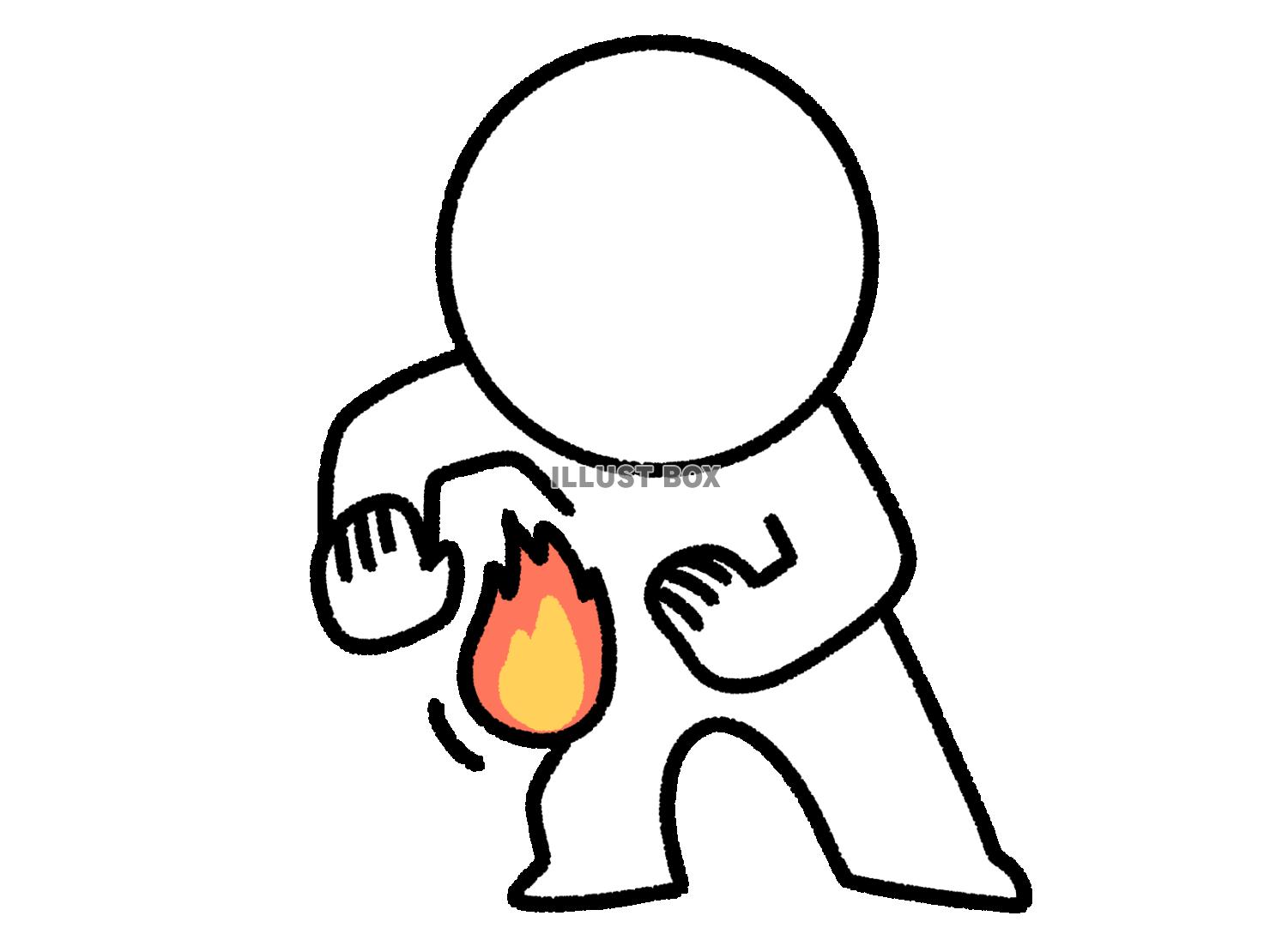 ファイアーボールを作り出す棒人間