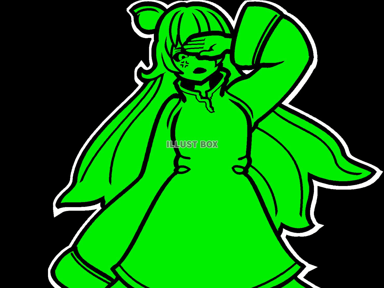 緑色の憤怒する魔王少女