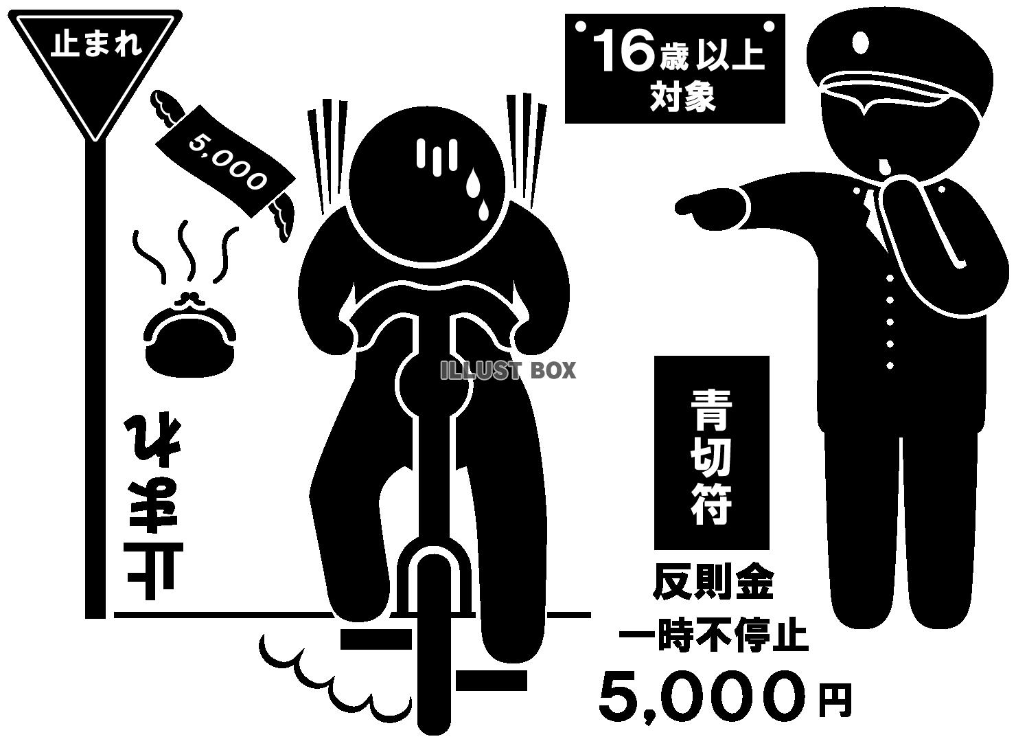 転車-反則金-一時不停止