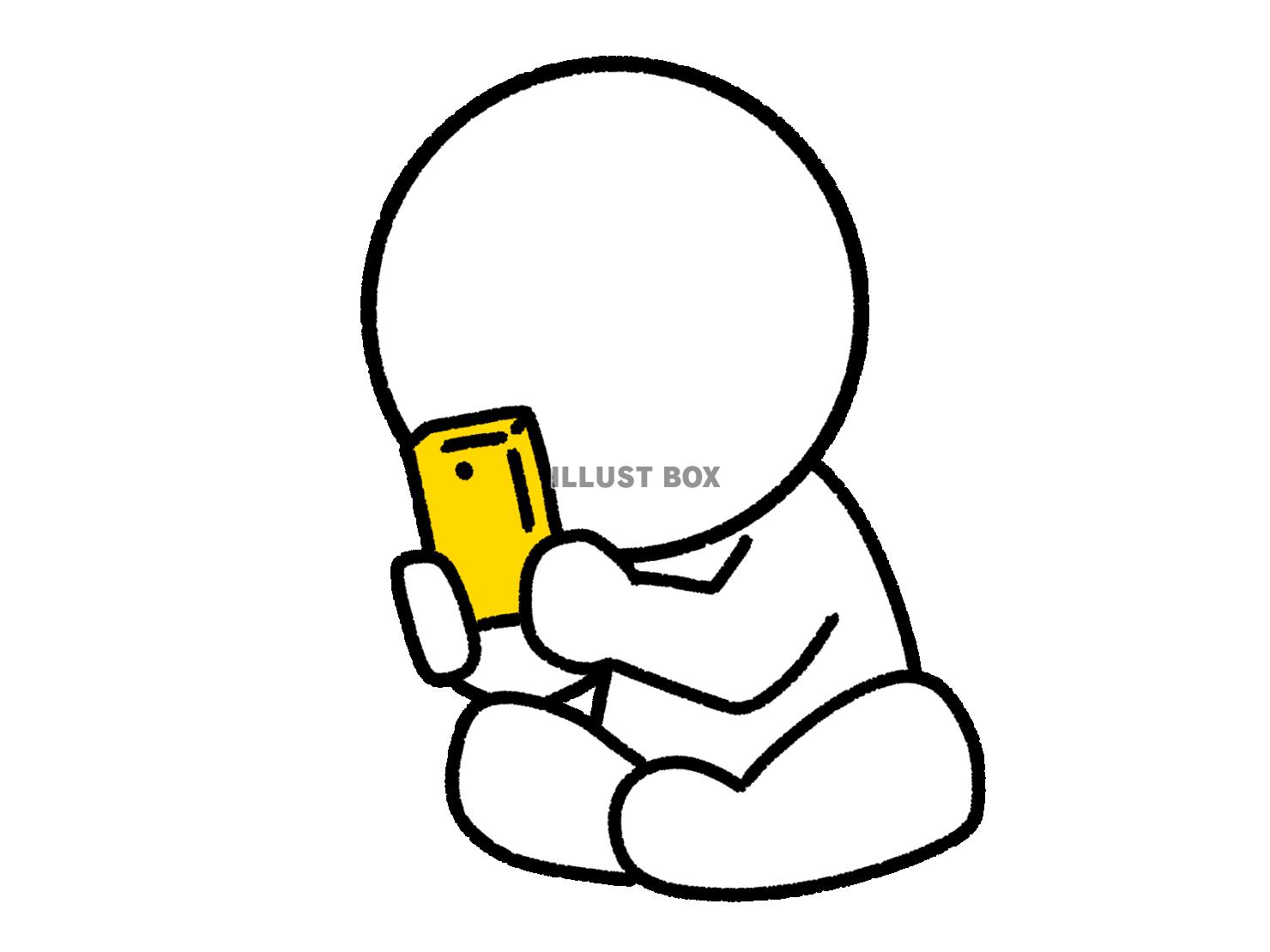 スマホを覗き込む棒人間