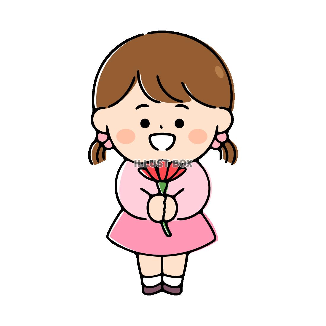 カーネーションをもつ女の子