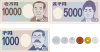 シンプルな日本の貨幣セット　お札・硬貨
