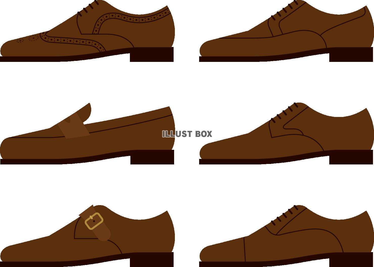 色々な種類のビジネスシューズのセット　茶色
