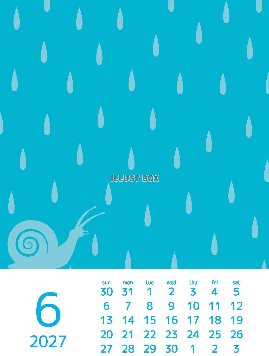 2027年デザインイラストカレンダー　6月