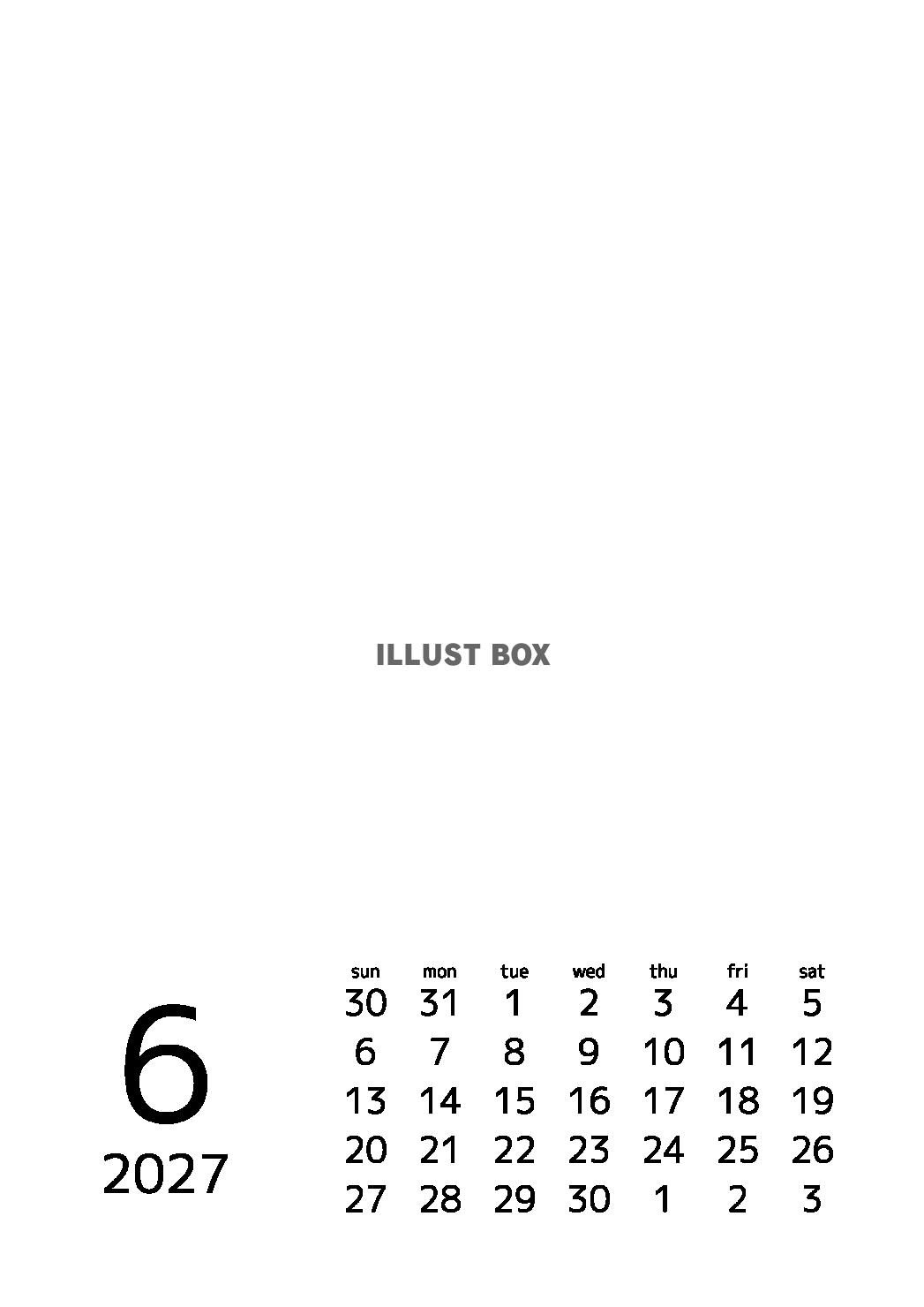 2027年カレンダーフレーム　6月