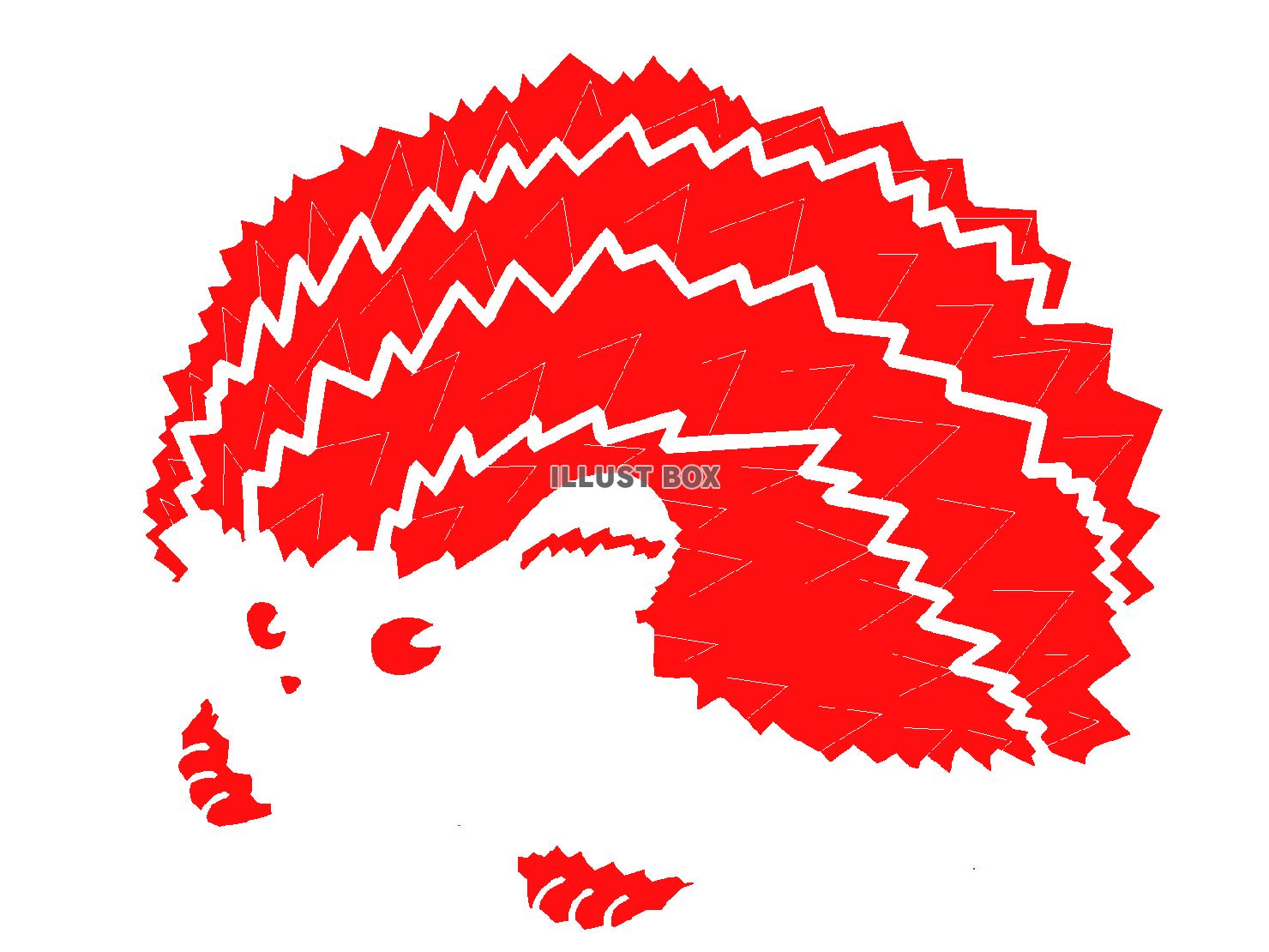 赤色のハリネズミのシルエット