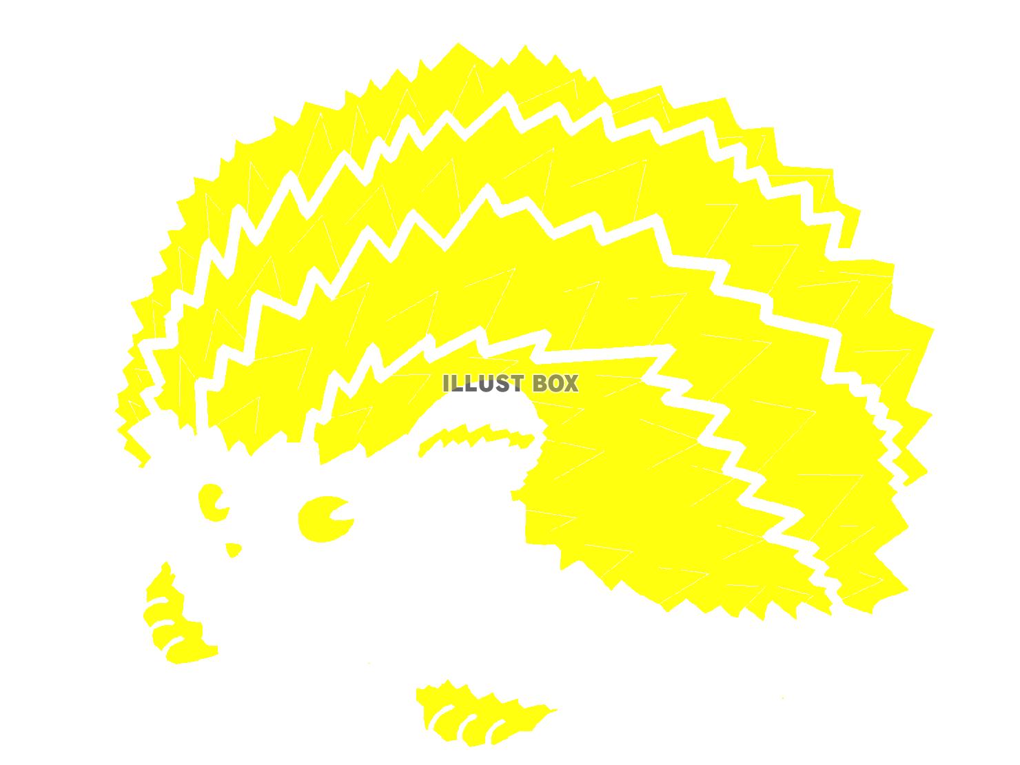 黄色のハリネズミのシルエット