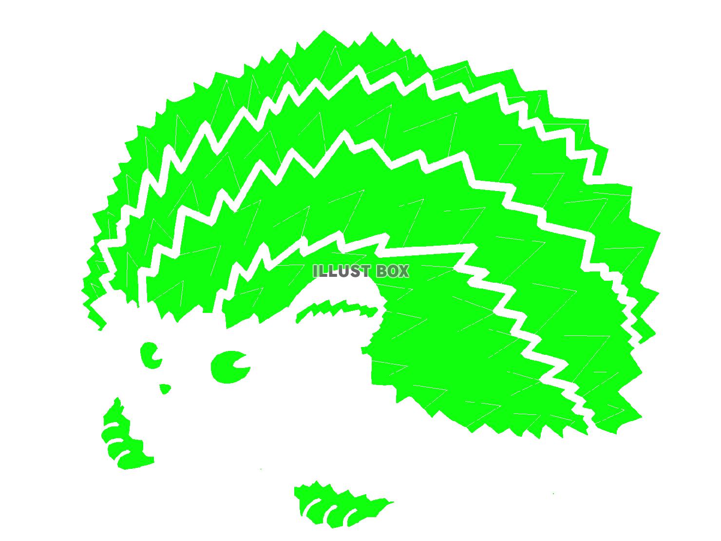 緑色のハリネズミのシルエット