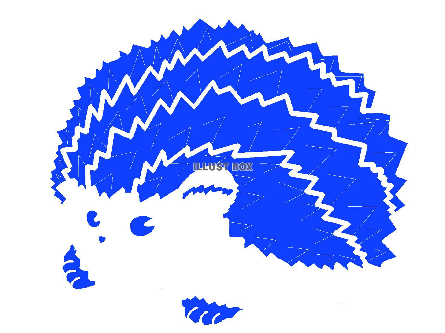 青色のハリネズミのシルエット