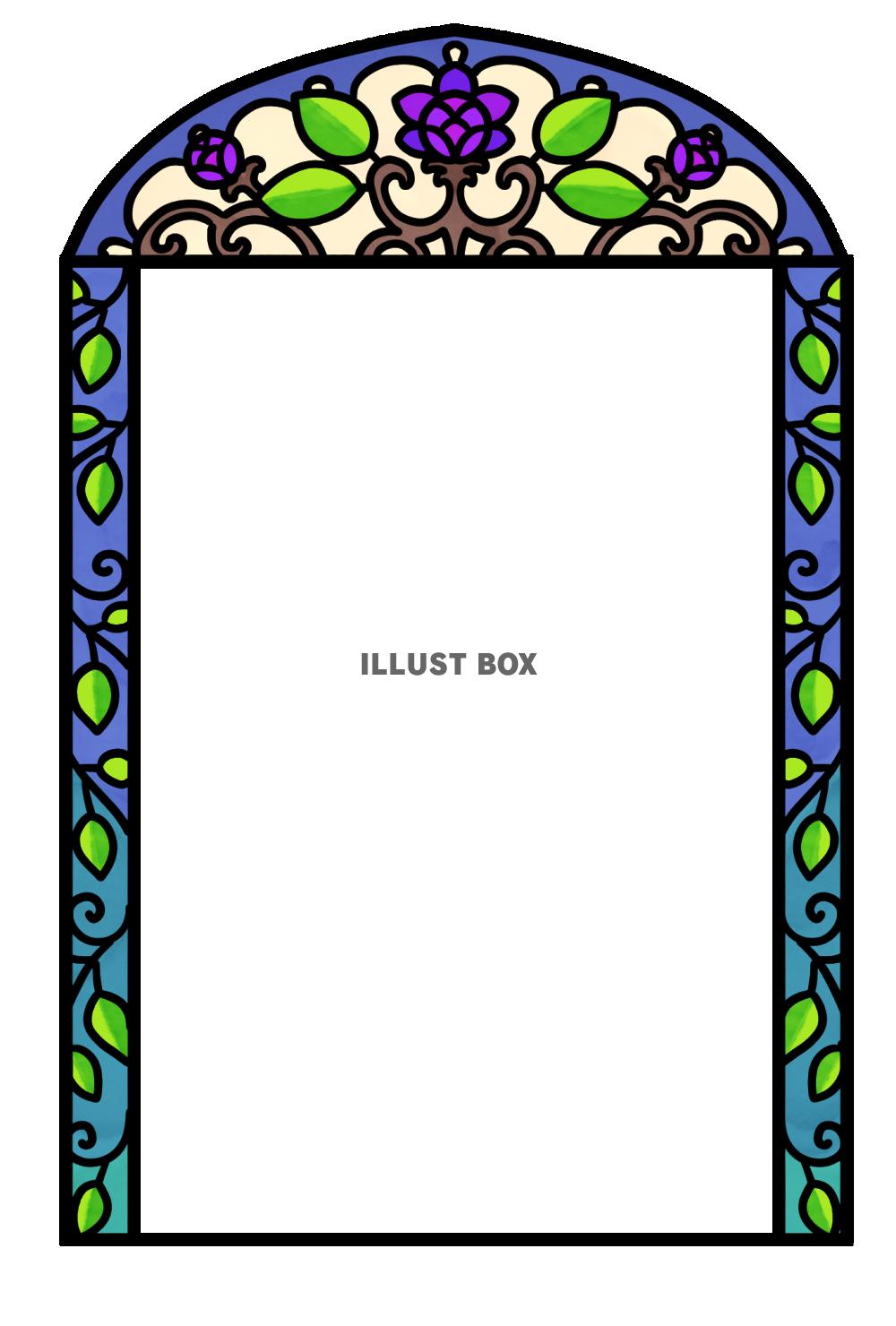 紫のバラのステンドフレーム