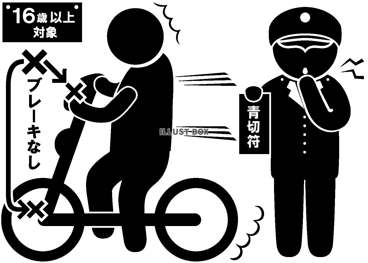 自転車-青切符-ブレーキなし