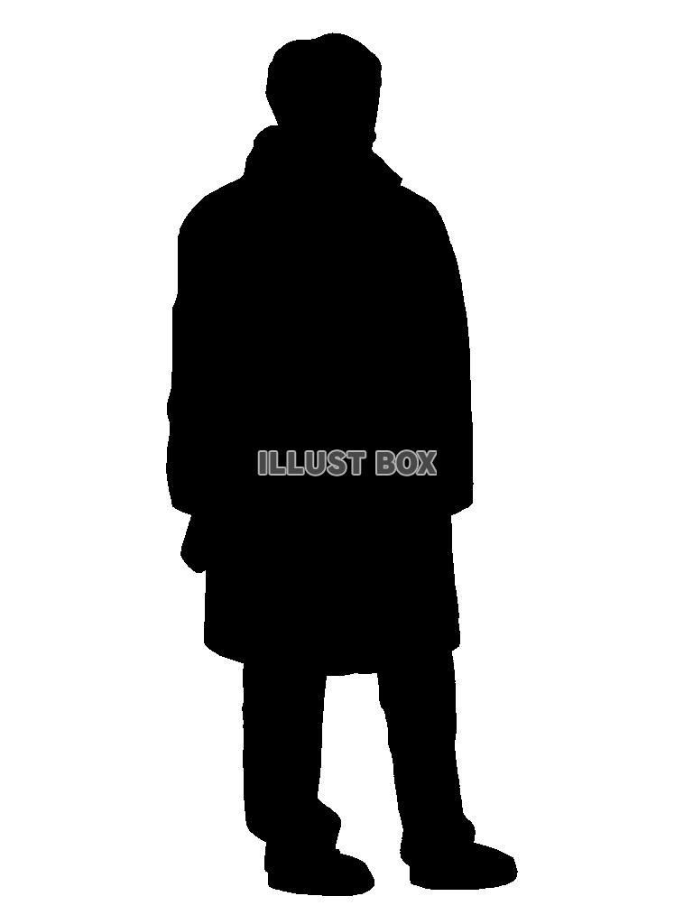 厚着の男性のシルエット1