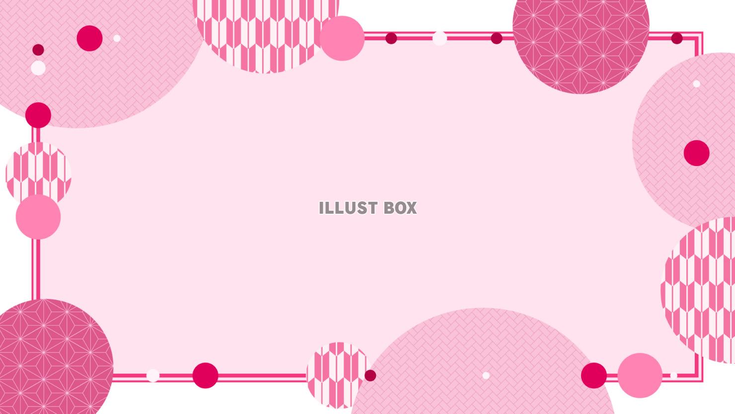ピンクと和風のかわいいフレーム背景