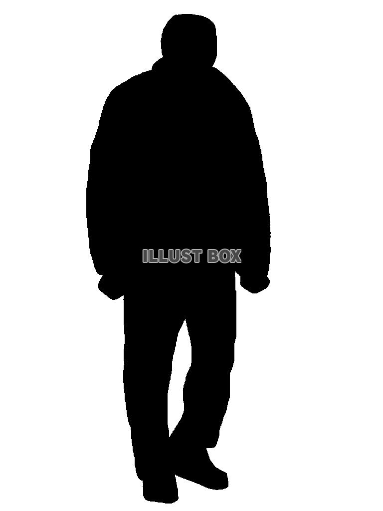 厚着の男性のシルエット2