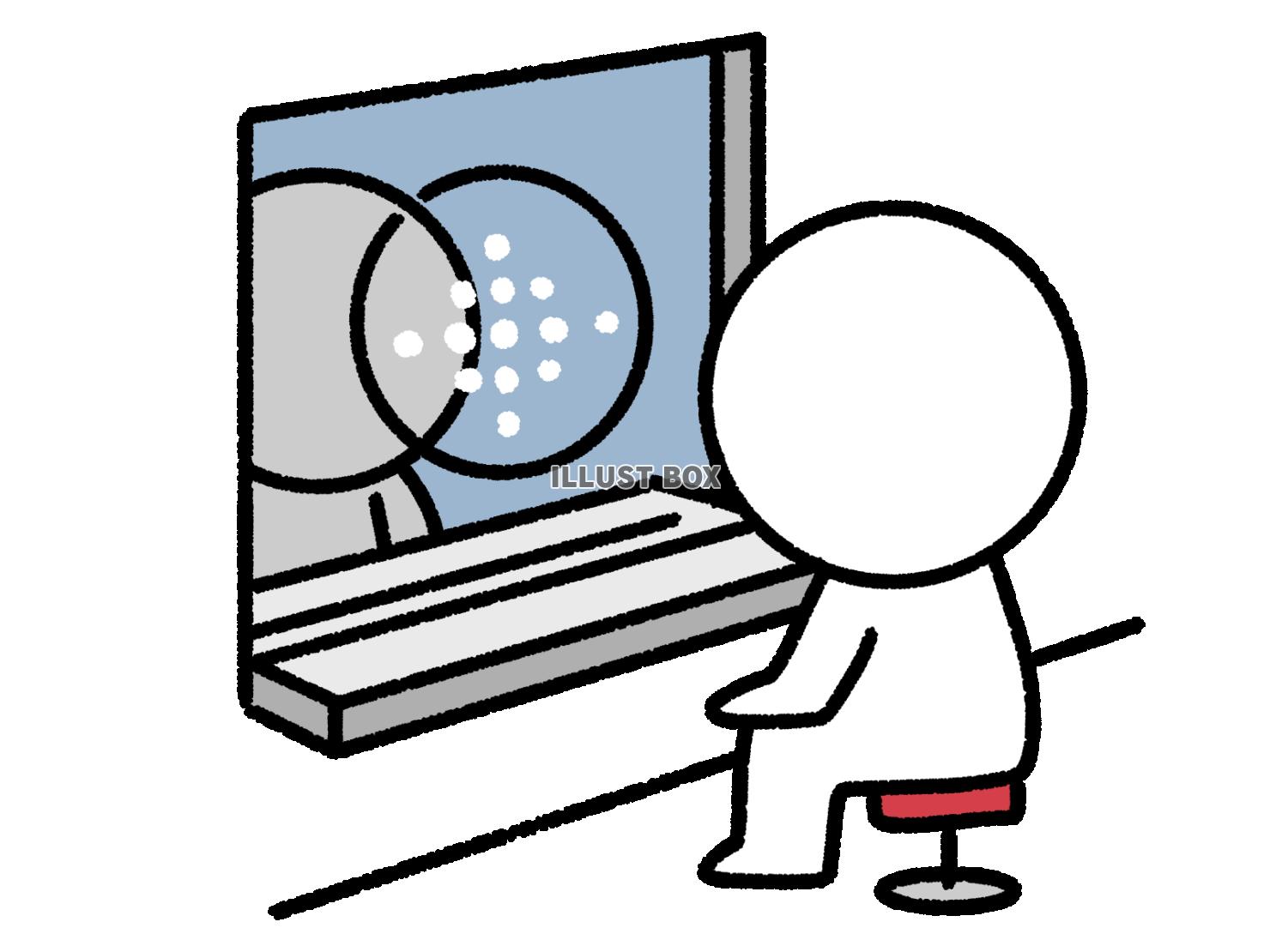 拘置所で面会する棒人間