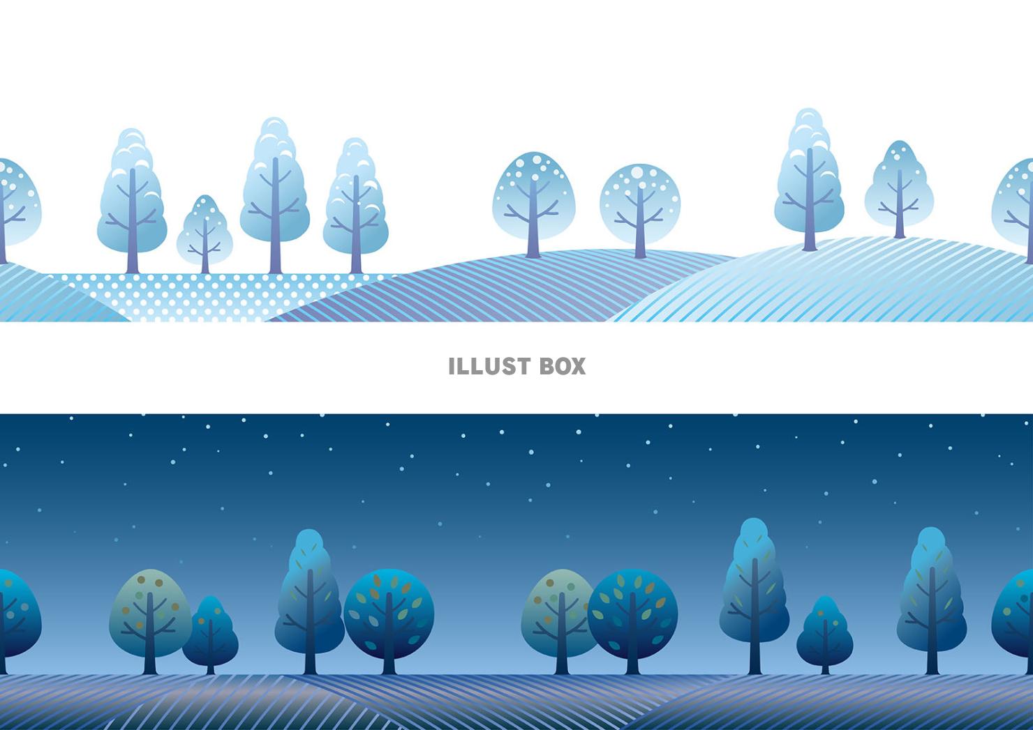 シームレスな四季の風景　冬と夜のセット