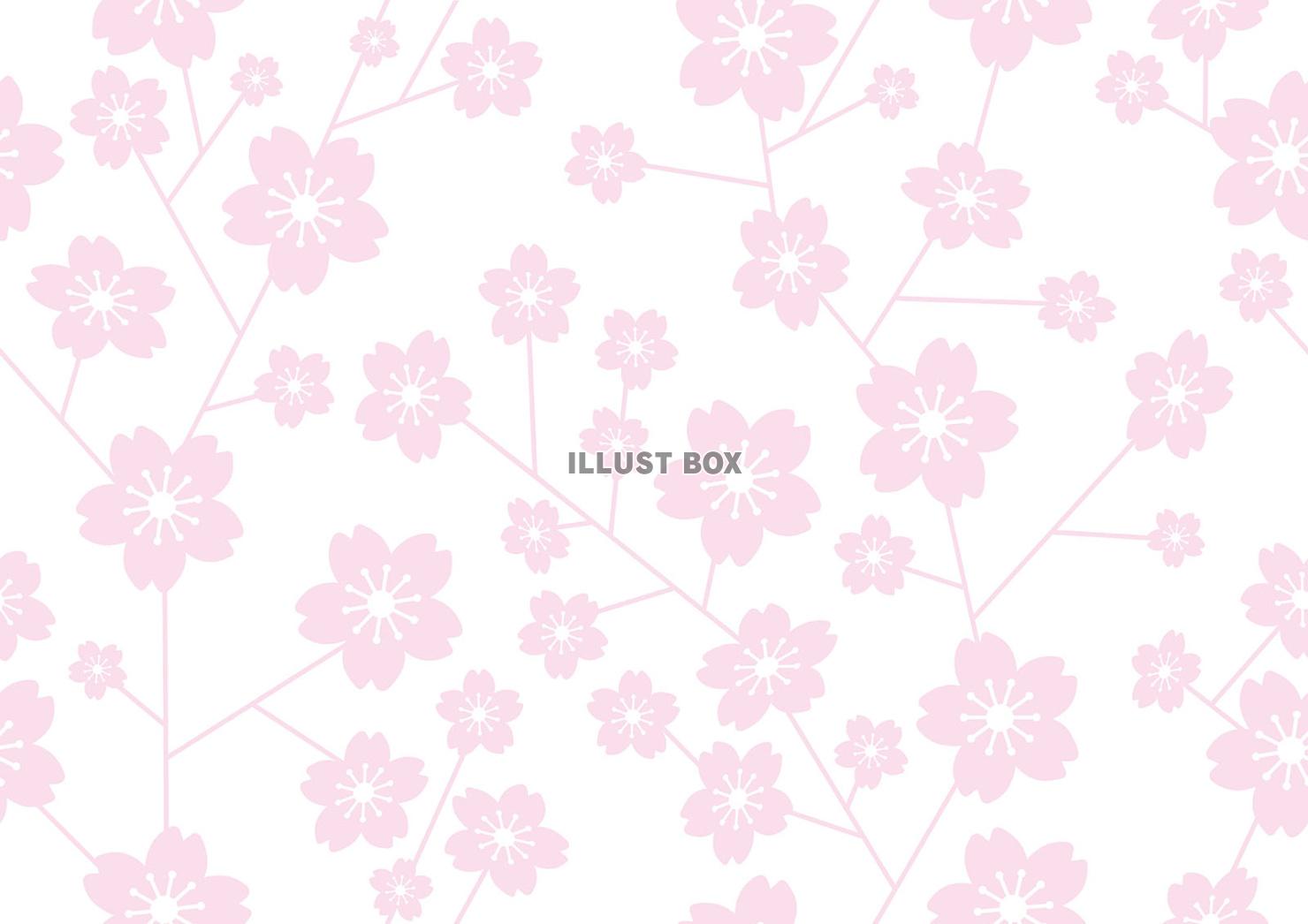縦横両方向にシームレスな桜のパターンイラスト