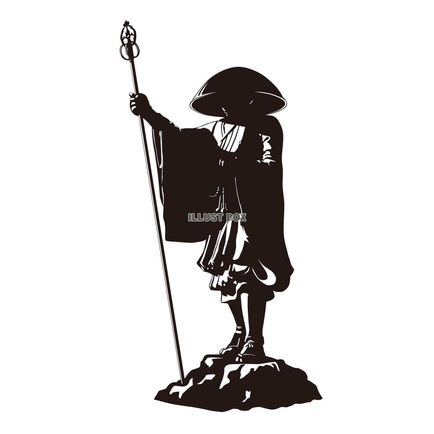 空海の立像シルエット