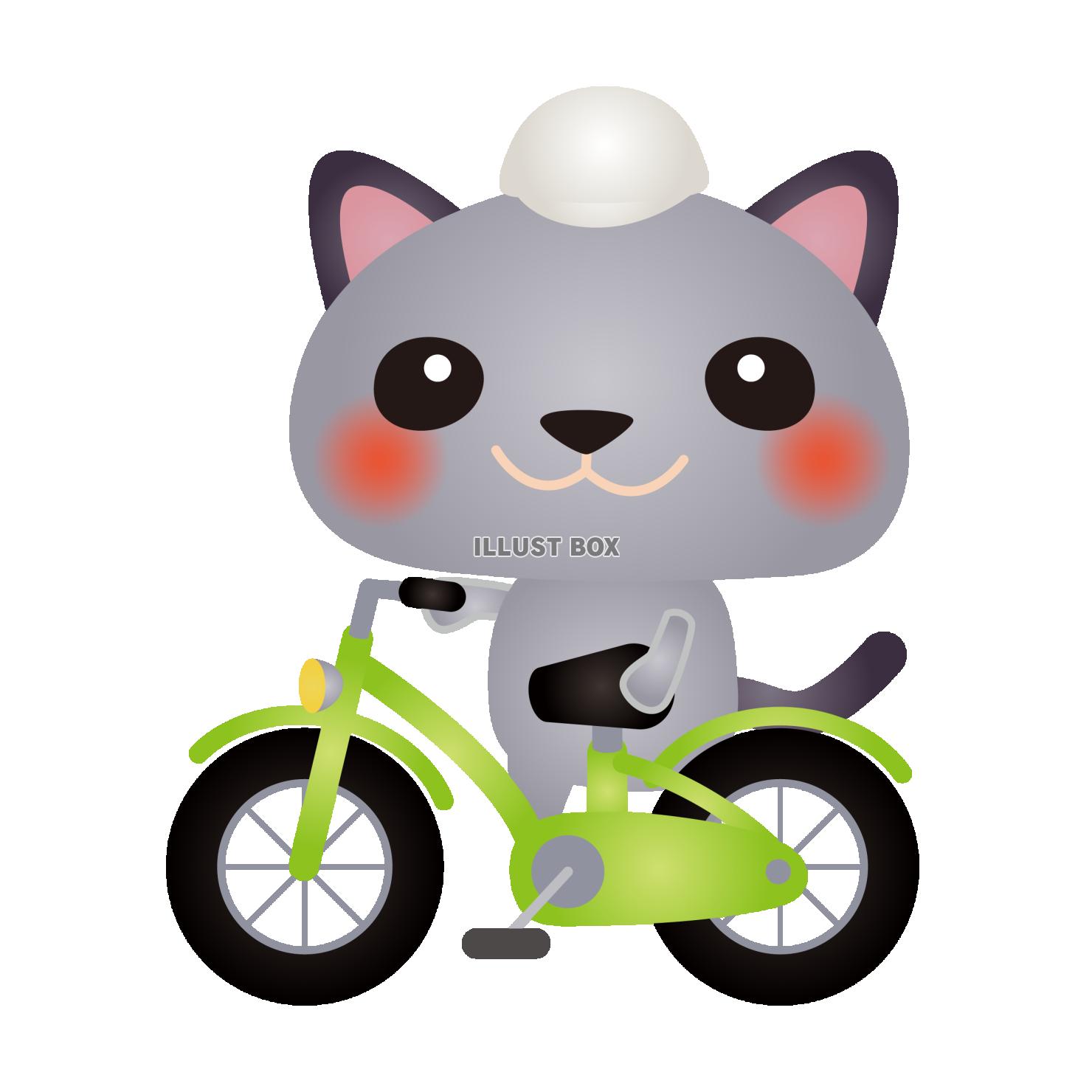 グレーねこ自転車