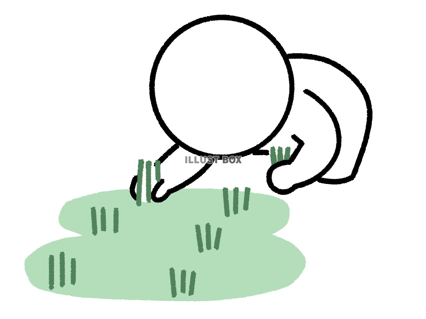 田植えをする棒人間