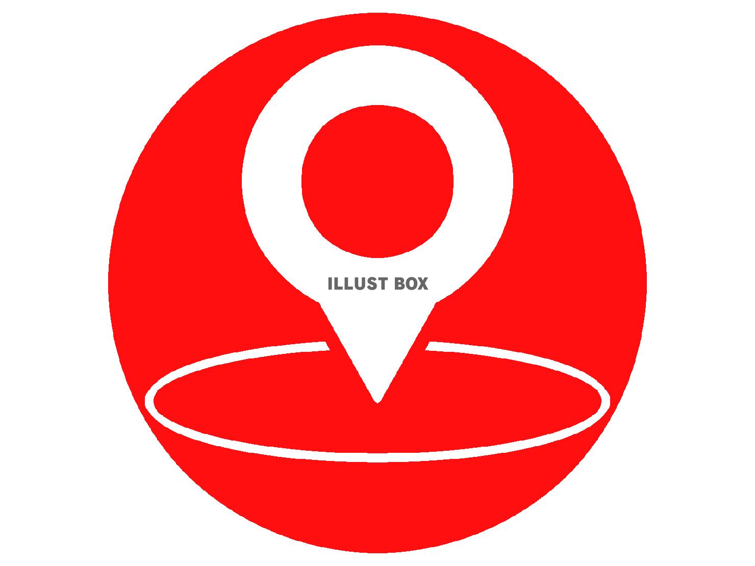 赤色の地図のアイコンシルエット