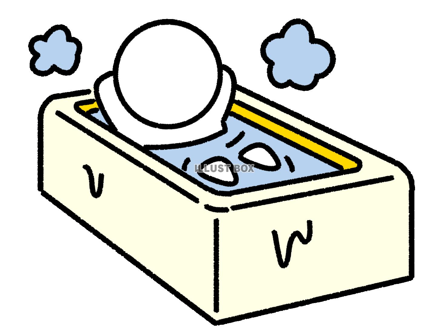 お風呂でリラックスする棒人間