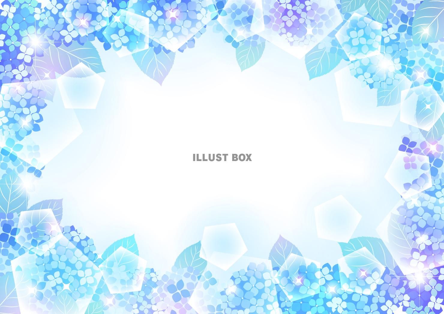 あじさい、梅雨、五角形、囲み