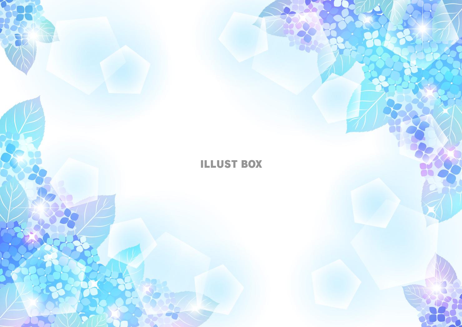 あじさい、梅雨、五角形、対角