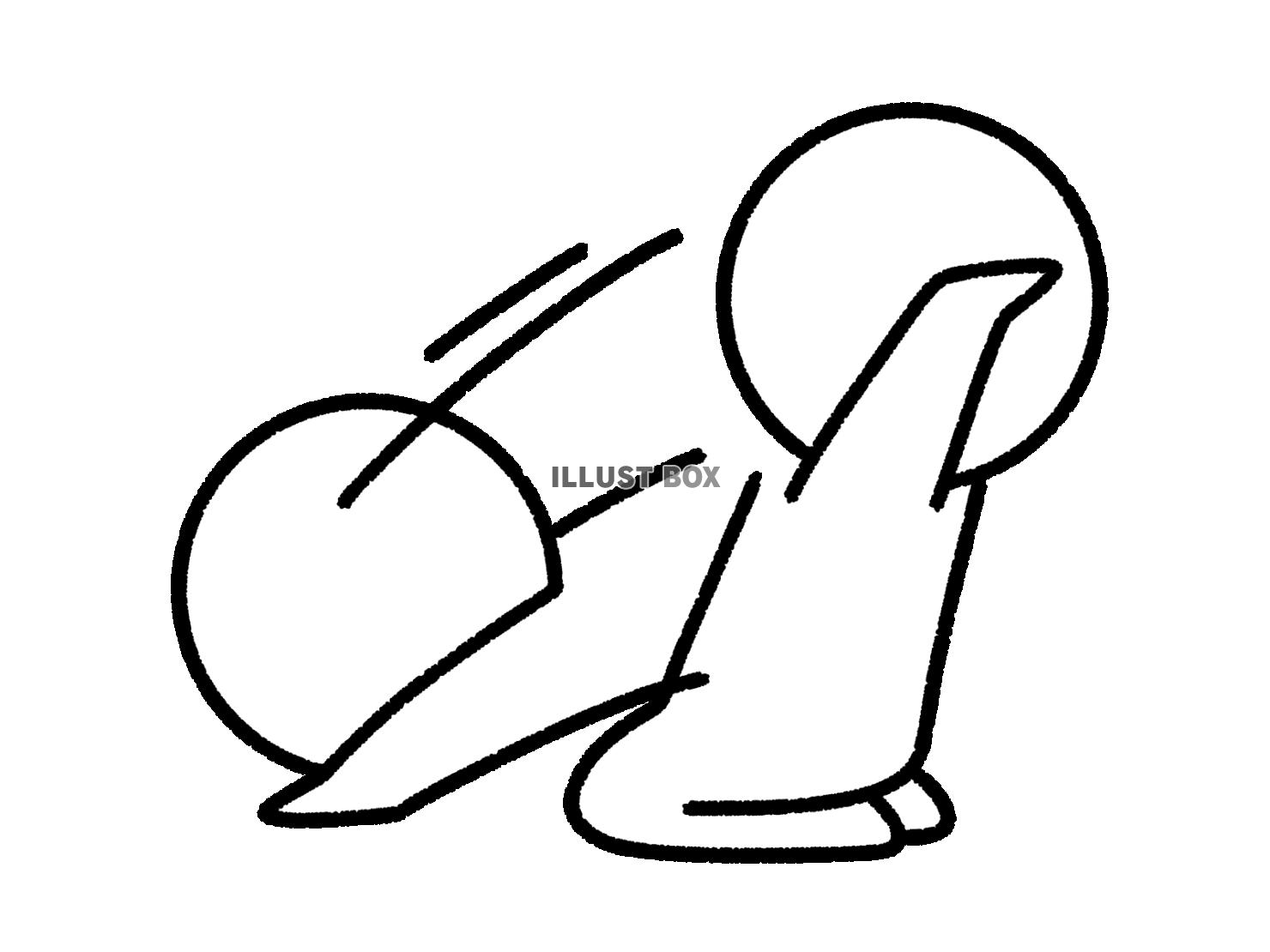 激しくお辞儀する棒人間