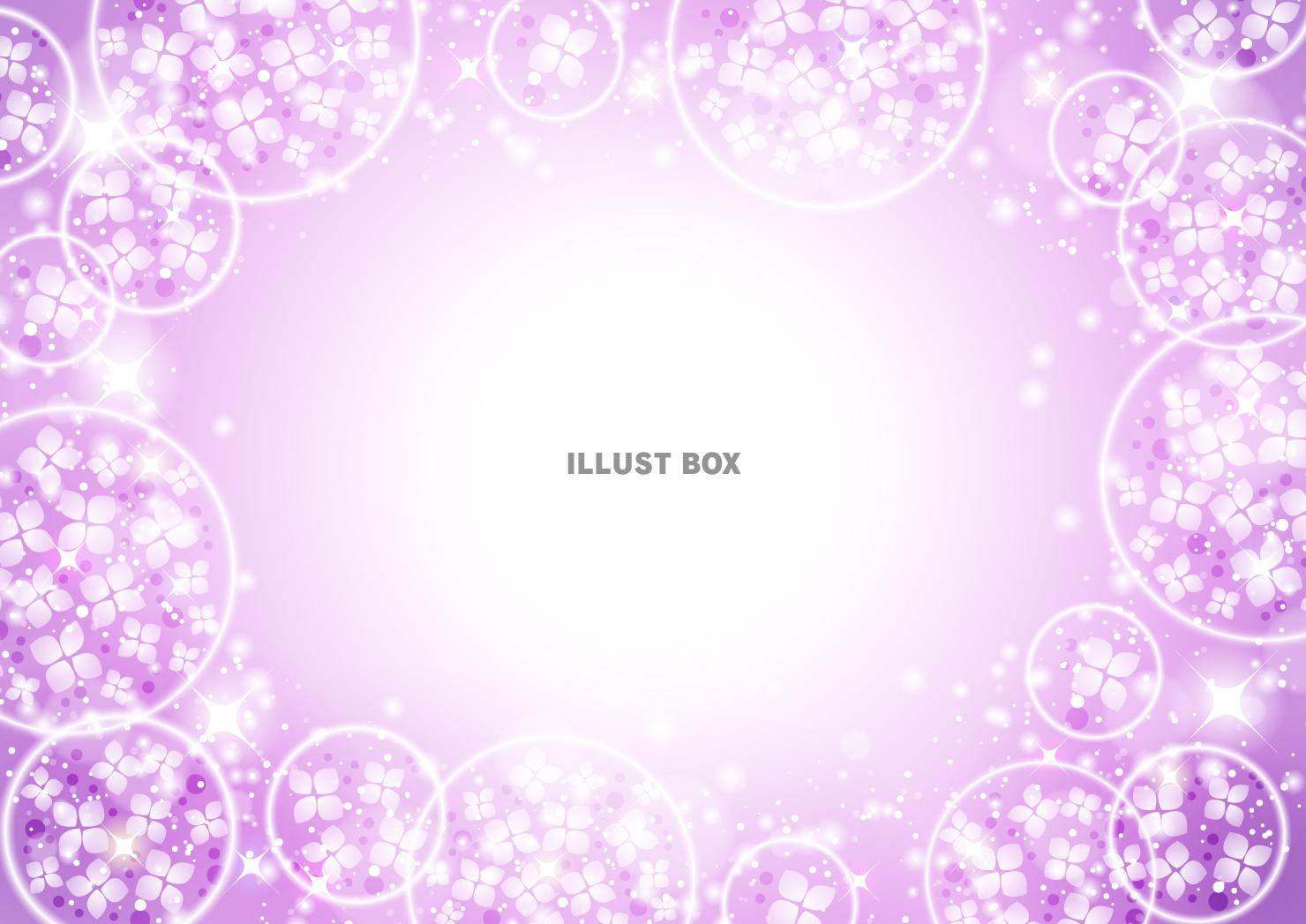 あじさい玉、梅雨、紫、光、囲み