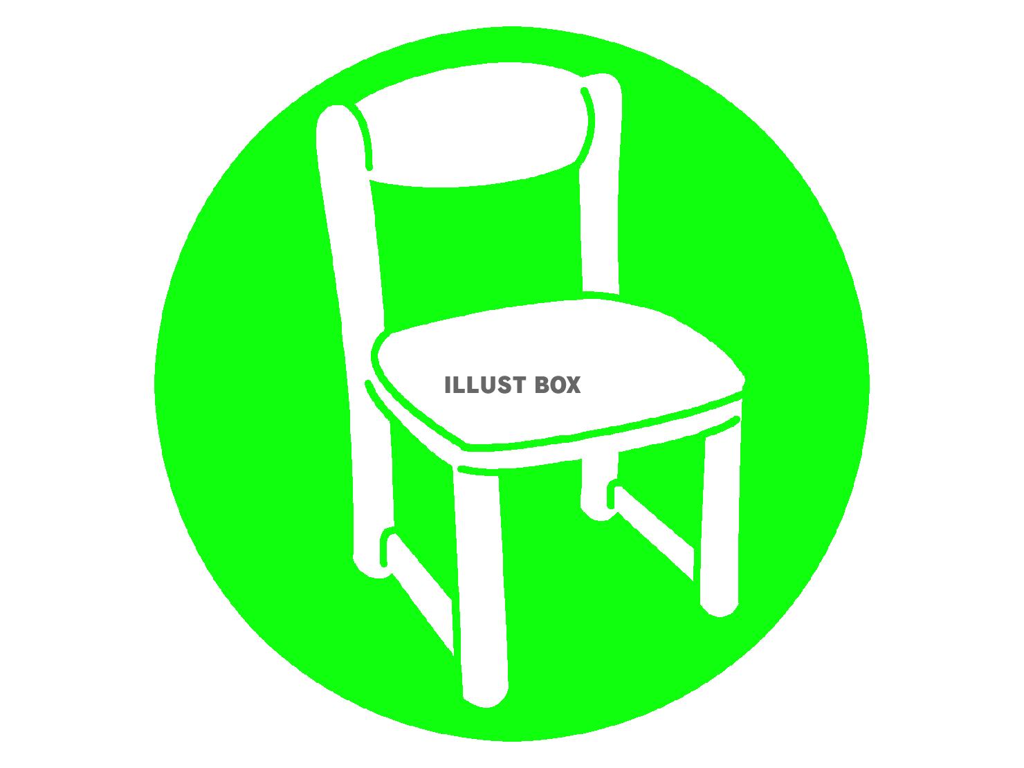 緑色の椅子のシルエット