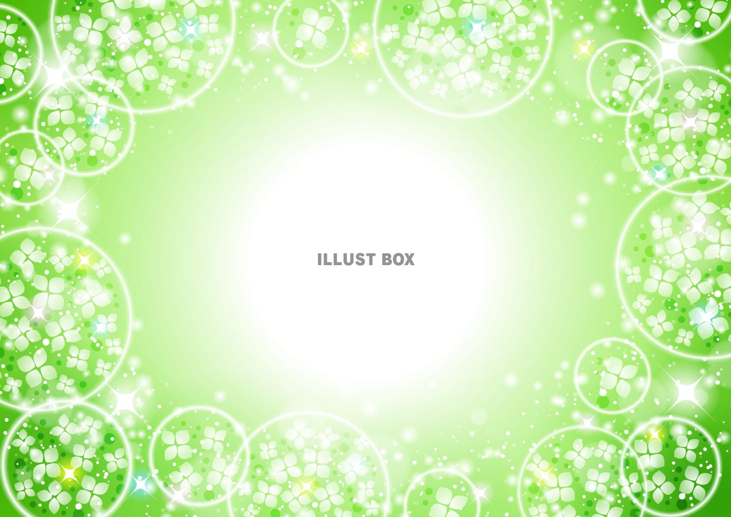 あじさい玉、梅雨、緑、光、囲み