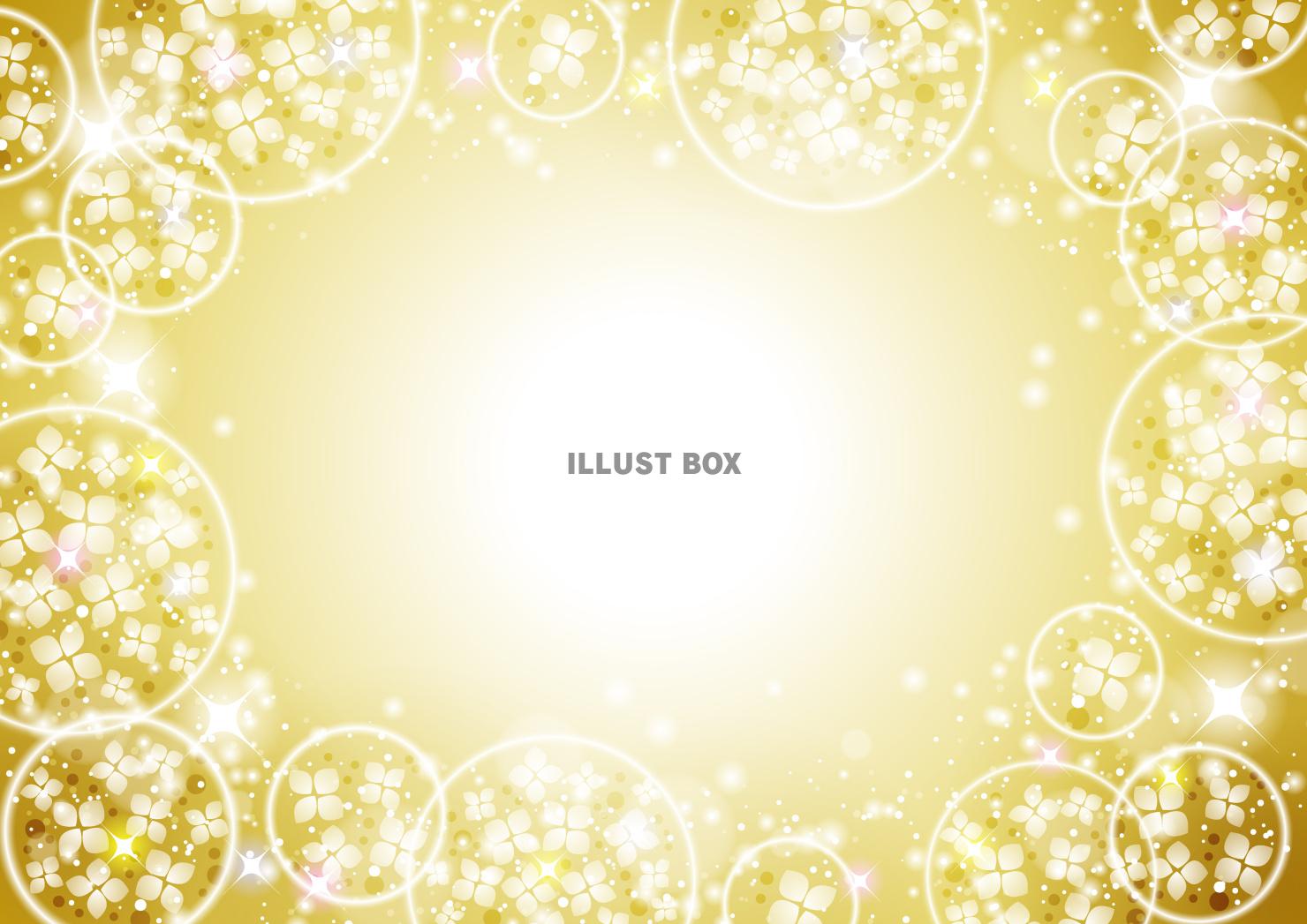 あじさい玉、梅雨、金色、光、囲み