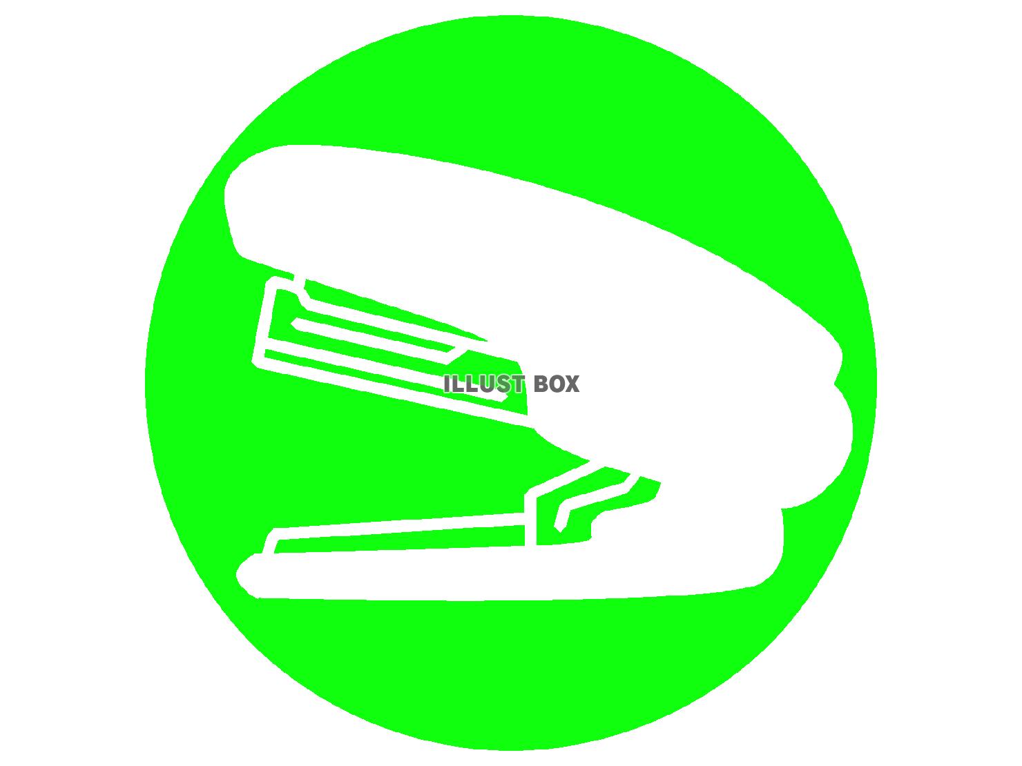 緑色のホッチキスのシルエット