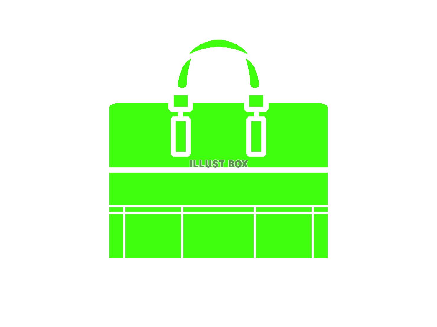 緑色のビジネスバッグのシルエット