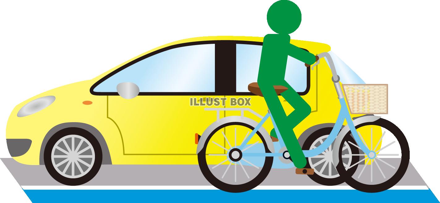 ピクト＋自転車違反　右側走行（透過PNG）