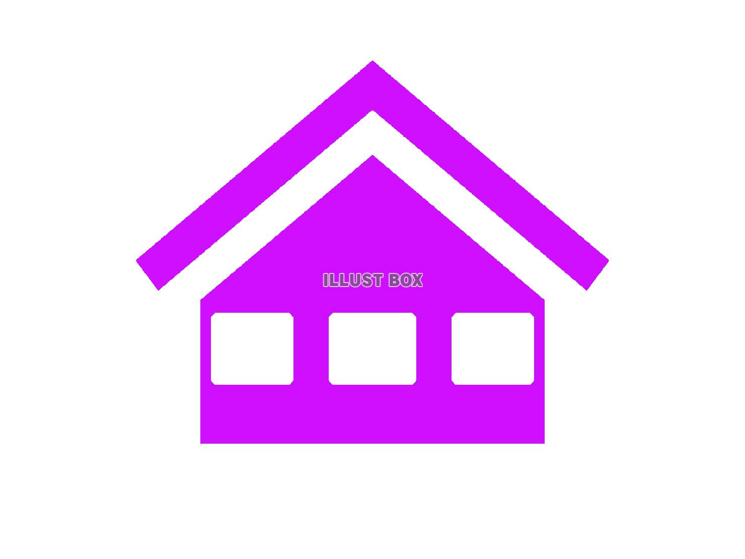 紫色の家のシルエット