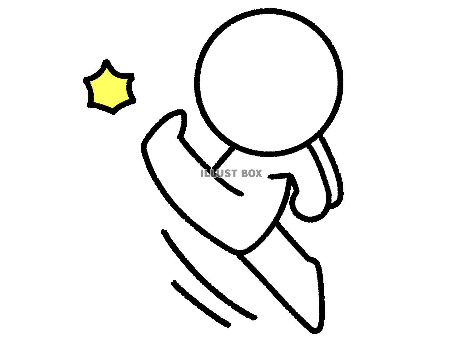 上にキックする棒人間