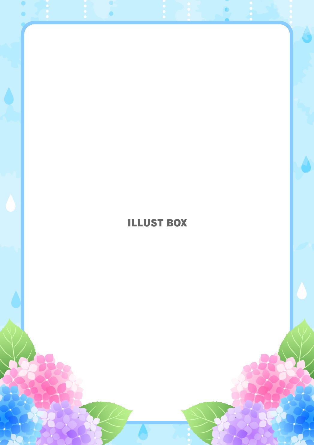 あじさい、梅雨、枠、風景、縦