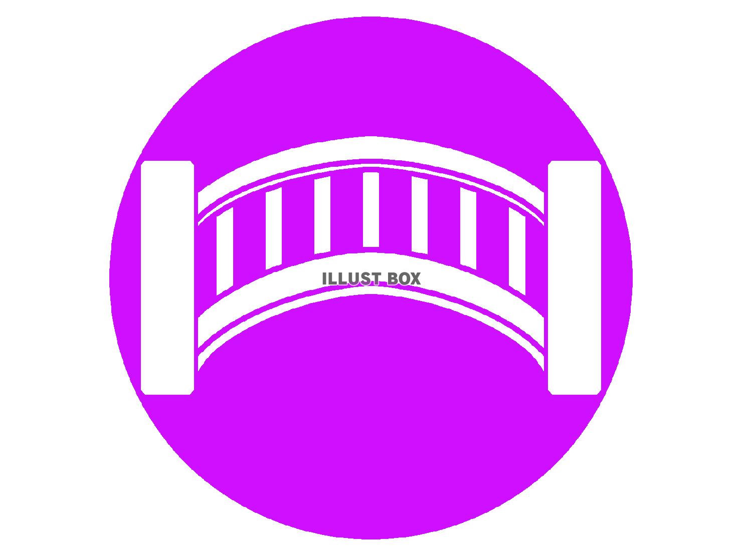 紫色のアーチ状の橋のシルエット