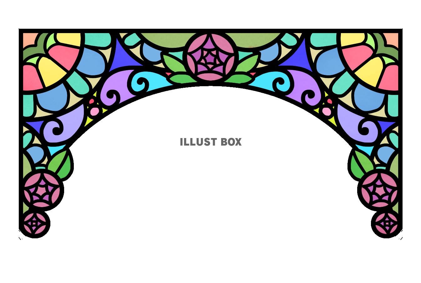 ステンド風フレーム・ピンクのバラ