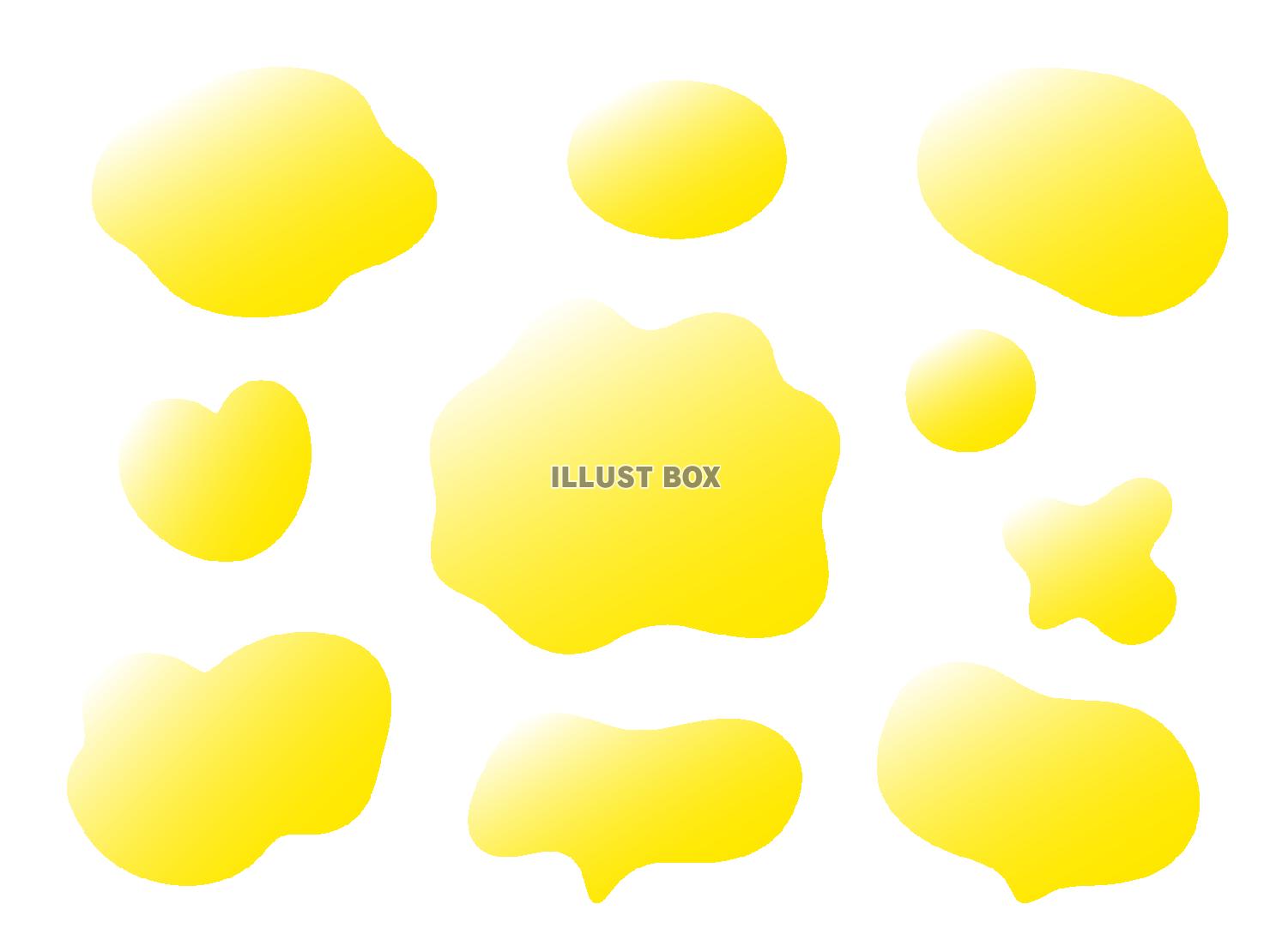 ソフトな黄色のグラデーションの吹き出しフレームセット