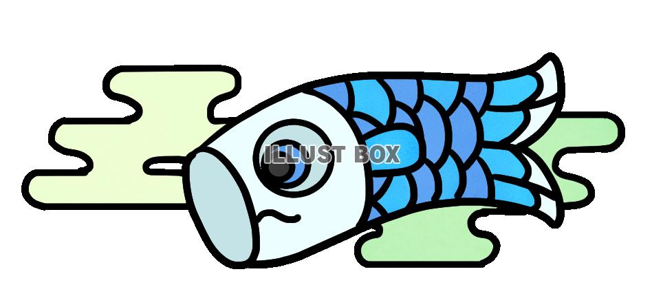 ステンドグラス風こいのぼり・青