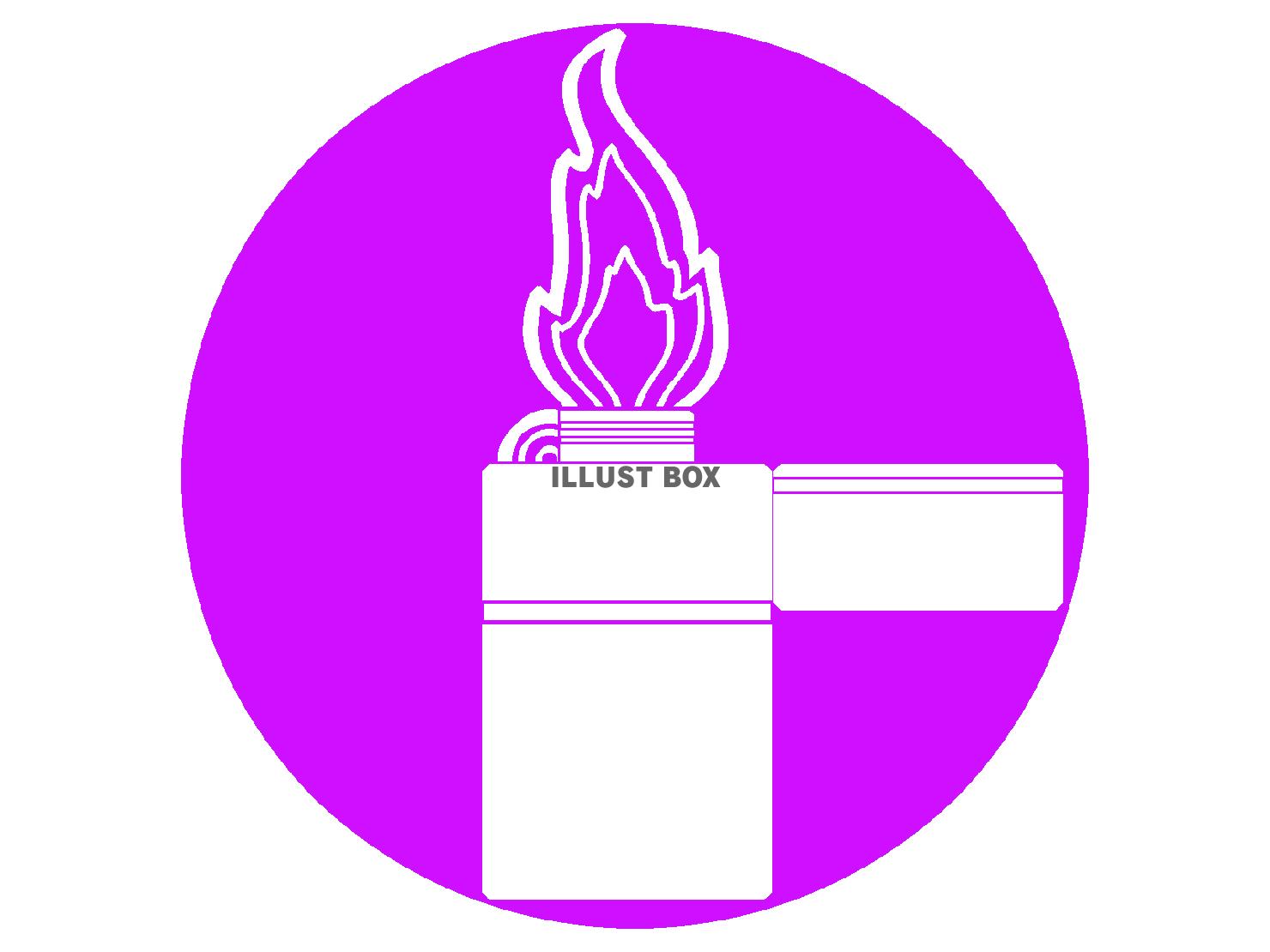 紫色のライターのシルエット