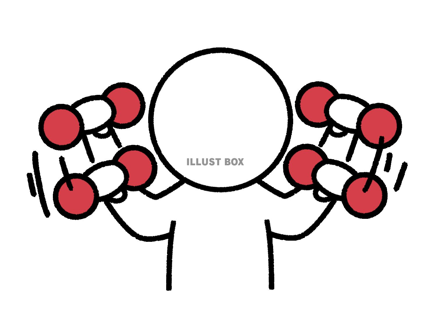 ダンベルアレイで鍛える棒人間